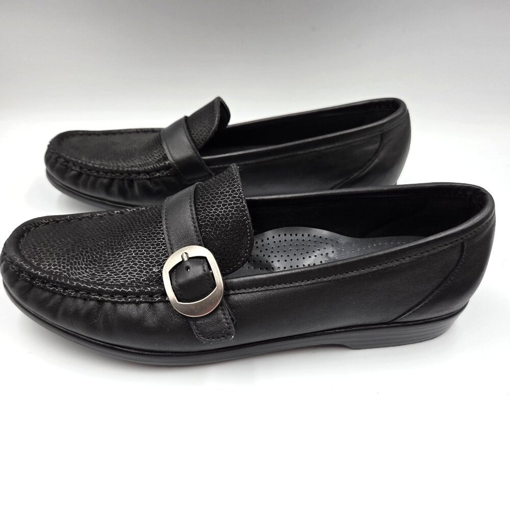 SAS Shoes Womens 8.5 Black Marsh Lara Slip On Leather Preppy Comfort Loafers